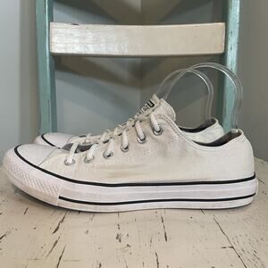 Converse All Star Chuck Taylor Ox Womens Low Top Sneakers Sz 10 Iridescent White